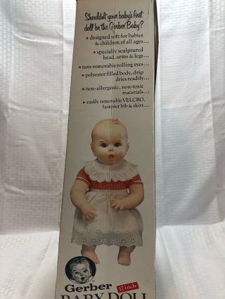 Vintage Gerber Baby 17 Inch Doll 1979 Red White Gingham 50th Anniv Moving Eyes 6
