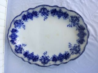 Antique Large Flow Blue Platter.