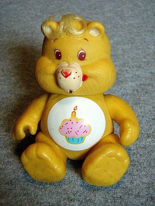 Vintage Care Bear Figure,  Birthday Bear,  Cupcake,  1980 