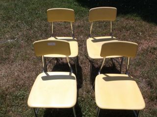 Vintage Woodite Haywood Wakefield Yellow Adult School Chairs