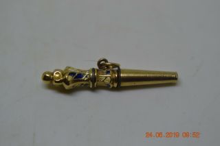 Antique Solid 14k Gold Pocket Watch Key Enamel