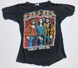 Vintage Bee Gees World Tour 1979 70s Tshirt Kids Youth Medium Large Rock Band Xs