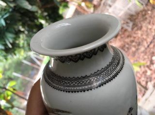 Rare Vintage Jingdezhen Porcelain Vase China Pheasant - Peony Calligraphy 6 