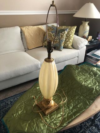 1940’s 1950’s Vintage Mid Century Modern Reverse Painted Glass Table Lamp