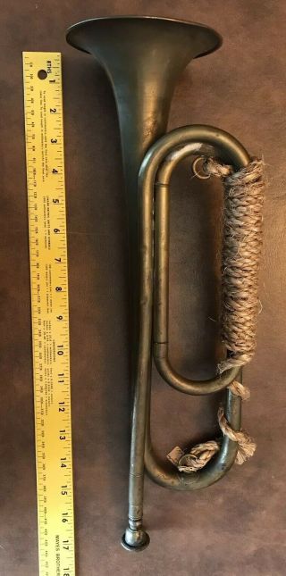 Antique World War One 1 Bugle Army Infantry Musical Instrument