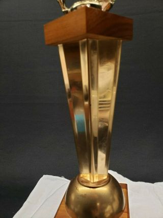Vintage Bowling Trophy 1962 Metal Figural and Column with Wood Base 4