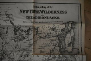 Historical Antique Map,  1894,  Colton ' s Map of York Wilderness & Adirondacks 2