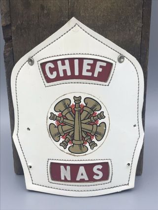 Vintage/antique Cairns Leather Fire Helmet Shield Chief Nas -