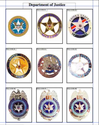 U.  S.  MARSHAL CHRONOLOGY OF BADGES Booklet by LUCAS 2