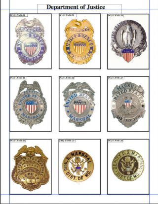U.  S.  MARSHAL CHRONOLOGY OF BADGES Booklet by LUCAS 3