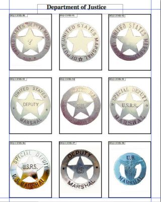 U.  S.  MARSHAL CHRONOLOGY OF BADGES Booklet by LUCAS 4