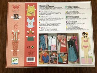 DJECO Le grand dressing Paper Doll Set Design by Petits Pois Ages 7 - 13 2