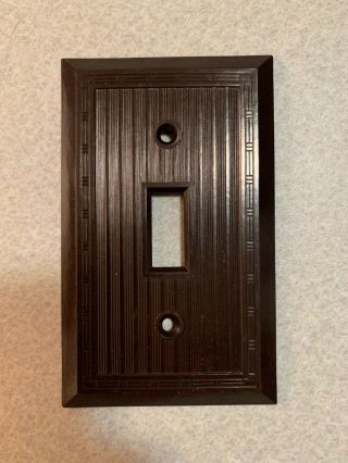 Bakelite Light Switch Cover Plates - Vintage Ge Usa - Brown Art Deco Style