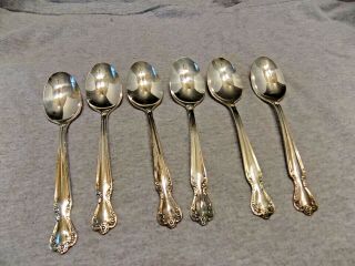 6 Vintage Rogers & Bros Coffee Spoons Silver Plate Flatware Daybreak
