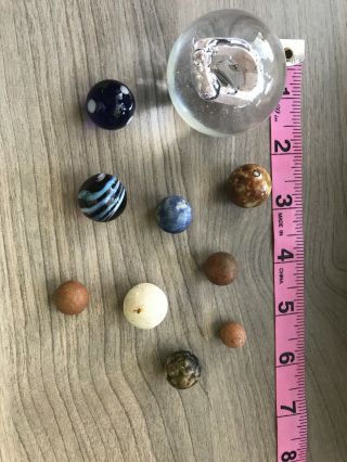 Antique Clay Marbles & Sulphide 4