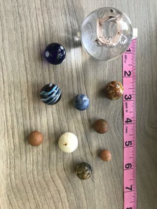 Antique Clay Marbles & Sulphide 5