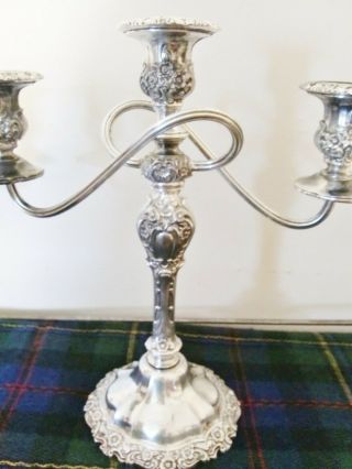 One Vintage Countess International Silver Plated Candelabra
