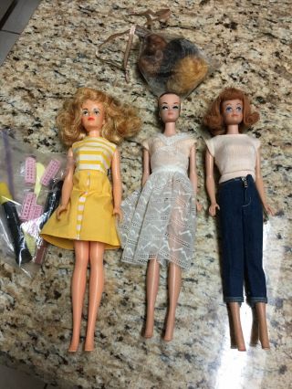 3 Vintage Barbies,  Midge,  Ideal Misty