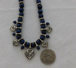 Avon Blue Cats Eye and Antique Silver Necklace,  Very Good Cond.  - $3.  50 5