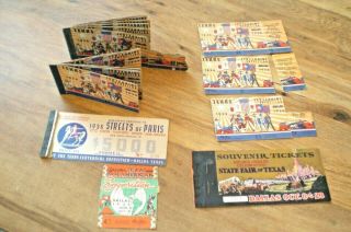 1936 Texas State Fair Tickets Centennial Exposition & Misc.