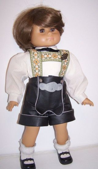 Gotz Vintage Doll Boy Lederhosen Hat Germany Pre - American Girl 1980 