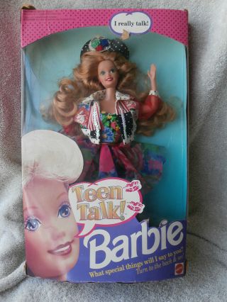 1991 Nib Nrfb Vintage Teen Talk Barbie Doll