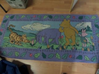 Vintage Couristan Wool Hooked Classic Winnie The Pooh Area Rug 66 " X 30 "