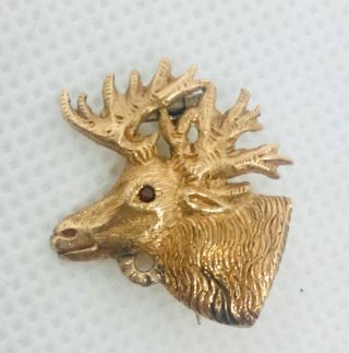 Vintage/antique Bpoe Elks Pin Pinback Gold Filled Ruby Eye T - Bar Pin & C - Clasp