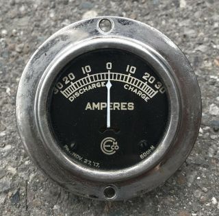 Vintage Antique Emco Em Co 2 " (2 3/4) Ammeter Amperes Amp Gauge Ford Dodge Chevy