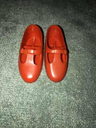 Vintage Ideal Red Mary Jane Shoes For Crissy Kerry Tressy Doll