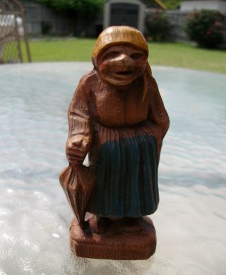 Vintage Old Lady/troll Hand Made Resin Figurine (said To Ward Off Evil Spirits?)
