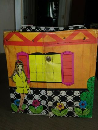 Vintage 1968 Barbie Family Play House By Mattel W/ Some Furniture