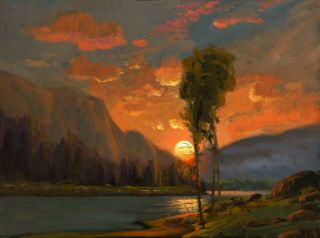 Oil Painting Landscape Western Vintage Antique Impressionist Max Cole