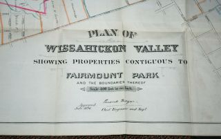 Plan of Wissahickon Valley Fairmount Park,  1896: Book casing & Antique Inked Map 2