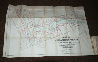 Plan of Wissahickon Valley Fairmount Park,  1896: Book casing & Antique Inked Map 5