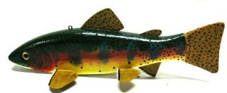 Vintage Tom Weets Golden Trout Folk Art Fish Spearing Decoy Ice Fishing Lure