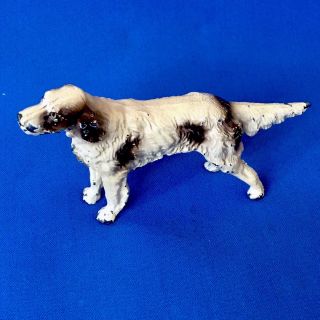 Antique Victorian Cold Painted Spelter Figure Of A Hunting Dog