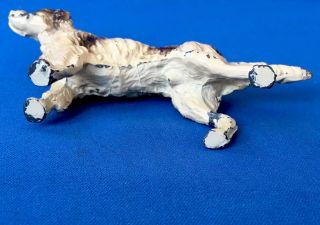 Antique Victorian Cold Painted Spelter Figure of a Hunting Dog 6