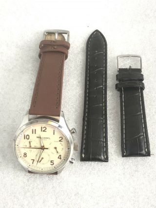 William L 1985 Vintage Cream Dial Mens Black & Brown Leather Watch Wlac03bcorcn
