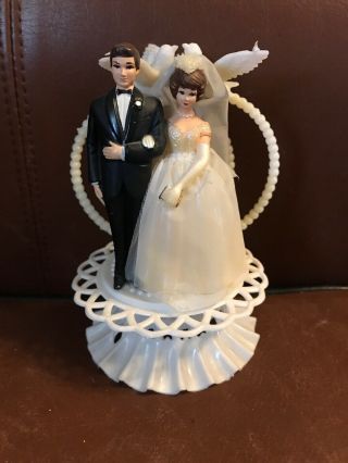 Vintage Wedding Cake Topper Bride & Groom