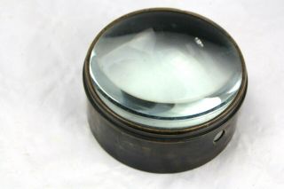 antique 4 inch antique BRASS FRAMED condensor lens,  magic lantern 2