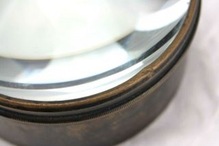 antique 4 inch antique BRASS FRAMED condensor lens,  magic lantern 8