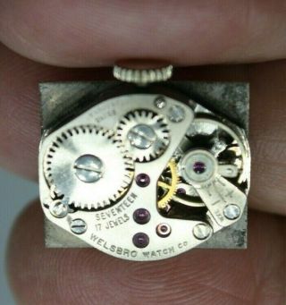 Old Vintage 10k White Goldl Mesh Lucerne 17 Jewel Wrist Watch Stainless Steel 8