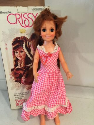 Ideal Vtg Crissy Twirly Beads 1974 Doll Orig Pink W/boxextraclothes