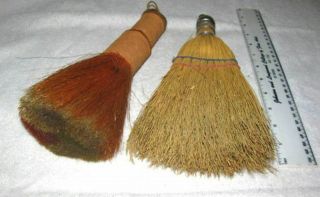 2 Vintage Antique Hand Held Primitive Wisk Brooms Wall Decor
