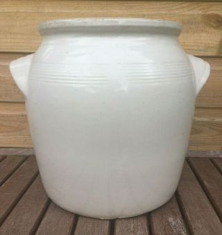 Antique Style Creamware Glazed Stoneware Garden Patio Pottery Planter Pot