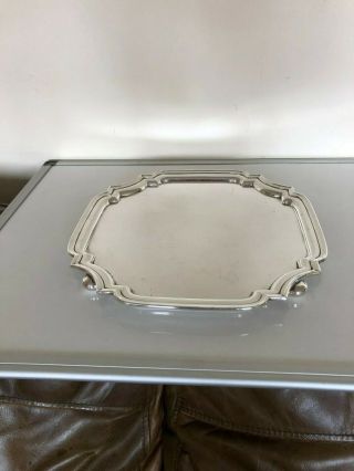 Edged Silver Plated Tray On 4 Bun Feet (spt A 40 A)