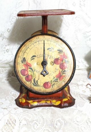 Antique Columbia Family Kitchen Scale Landers Frary & Clark Hand Painted Signed