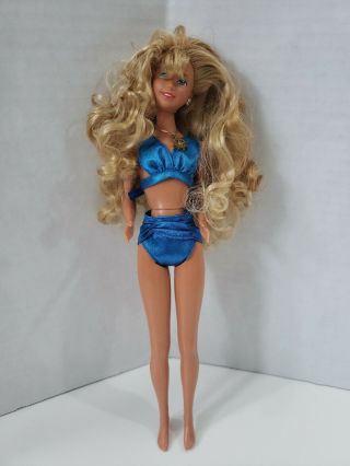 1990 Barbie Sun Sensation Jazzie Doll W Dazzling Jewelry,  Reconditioned Hair