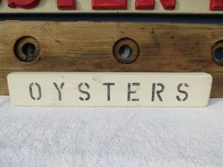 21 Inch Wood Hand Painted Oysters Sign Nautical Maritime Seafood (s419)